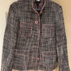 Classiques Entier Black and Pink Tweed Blazer